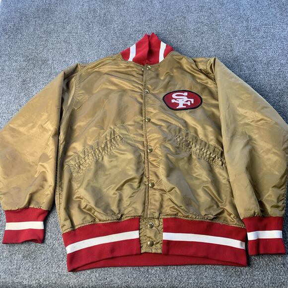 Vtg Wilson San Francisco 49ers Satin Bomber Jacket NFL Made In USA - Men’s 38 - Picture 1 of 16